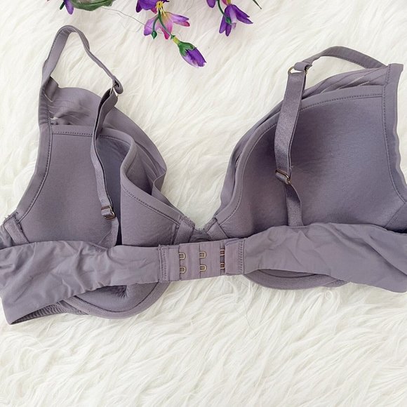 ThirdLove 24/7 Seamless Stripe Plunge Bra Purple Size 36C FLAW - Picture 2 of 6